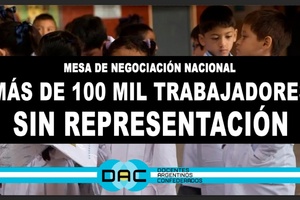 Mesa de negociación nacional. Más de 100 mil trabajadores sin representación   