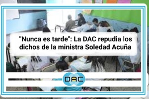 "Nunca es tarde": La DAC repudia los dichos de la ministra Soledad Acuña
