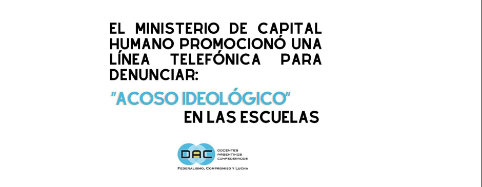El ministerio de Capital Humano promocionó una línea telfónica para denunciar: "acoso ideológico"